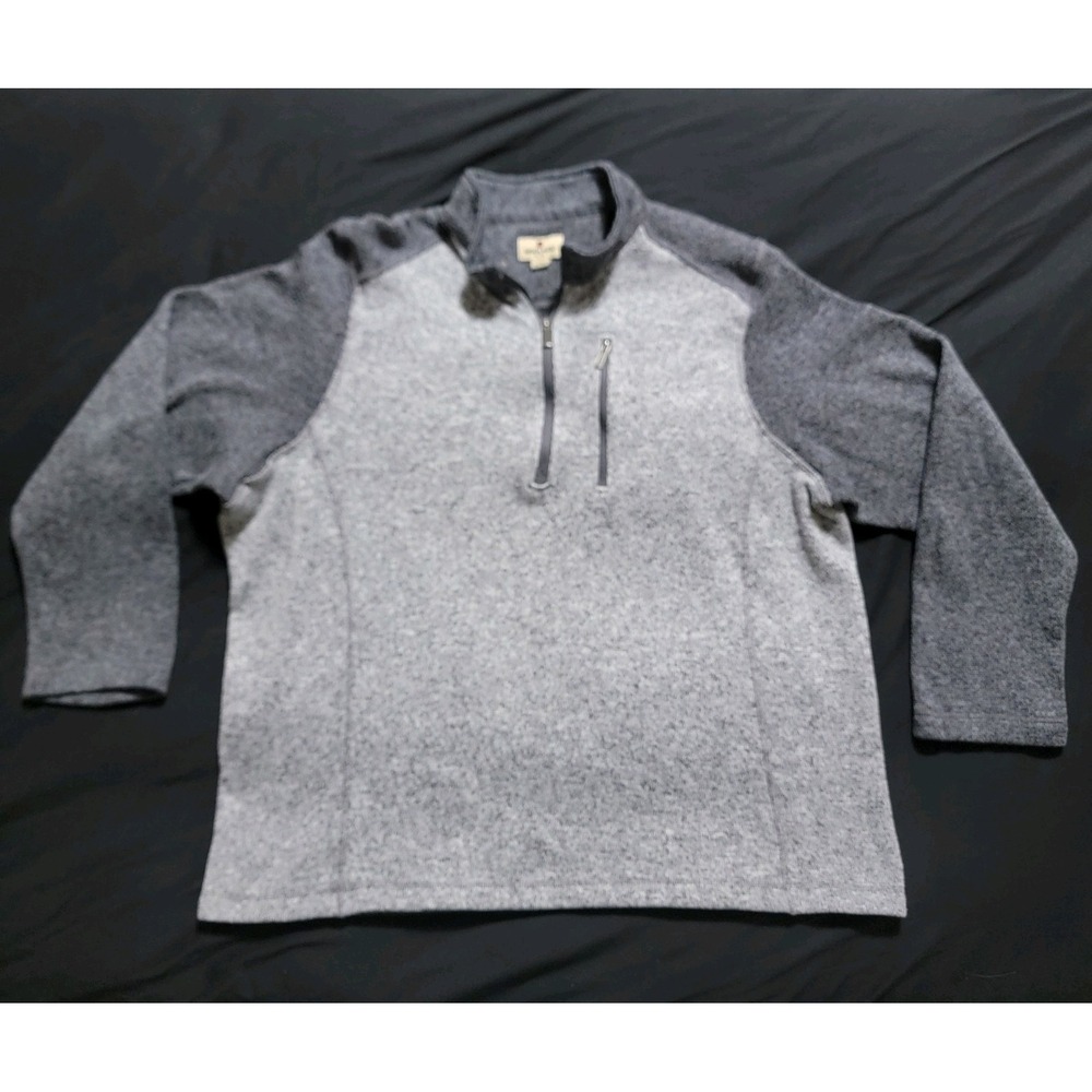 Men's Vintage Woolrich Two Tone‎ Gray 100% Polyester Half Zip Pullover Sz XXL